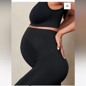 Blanqi Maternity Belly Support Leggings, Green & Black, GUC